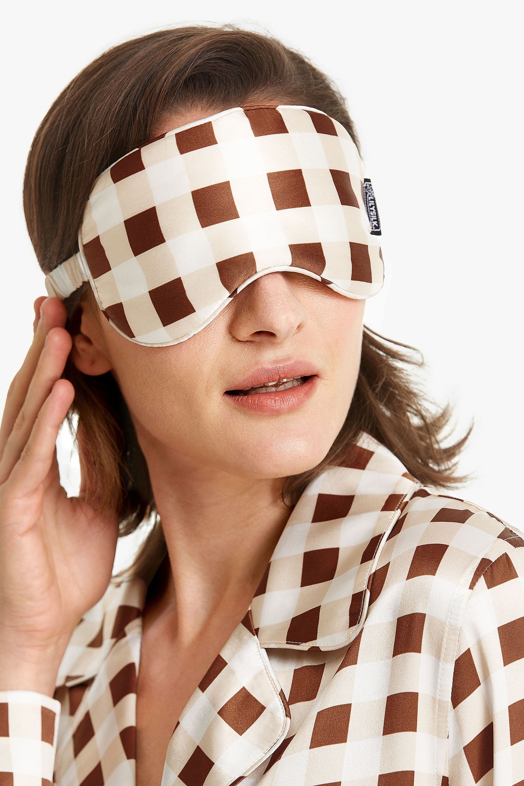 #color_Caramel Beige White Check