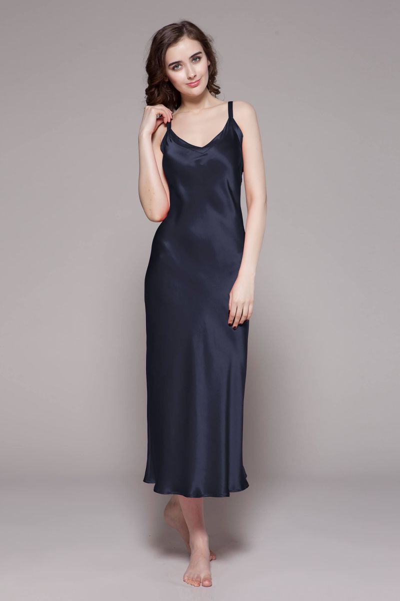 Long & Close Fitting Silk Nightgown