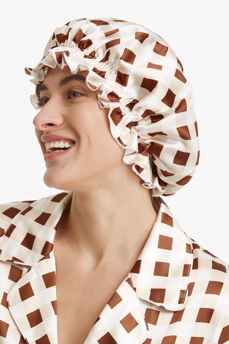 #color_Caramel Beige White Check