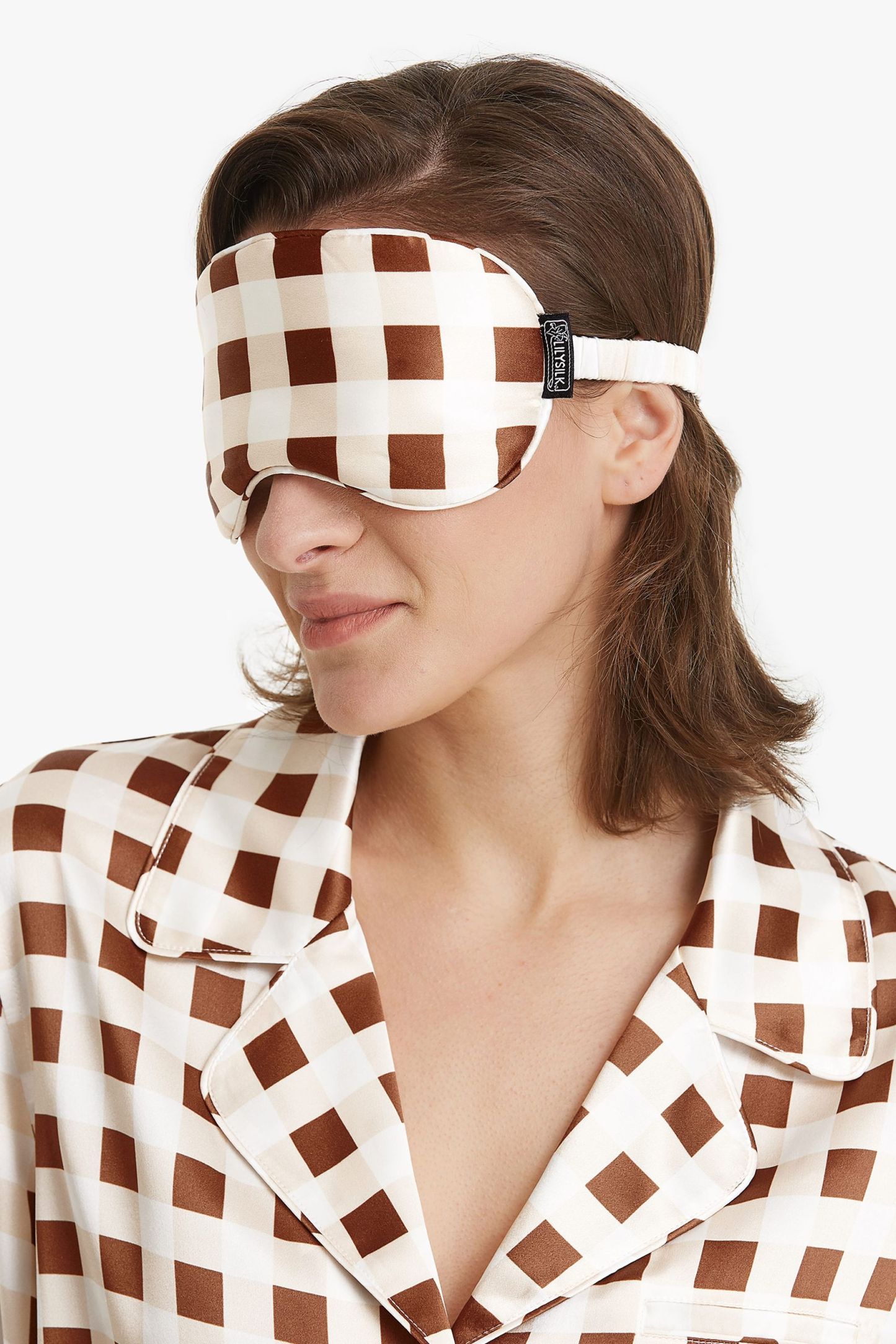 #color_Caramel Beige White Check