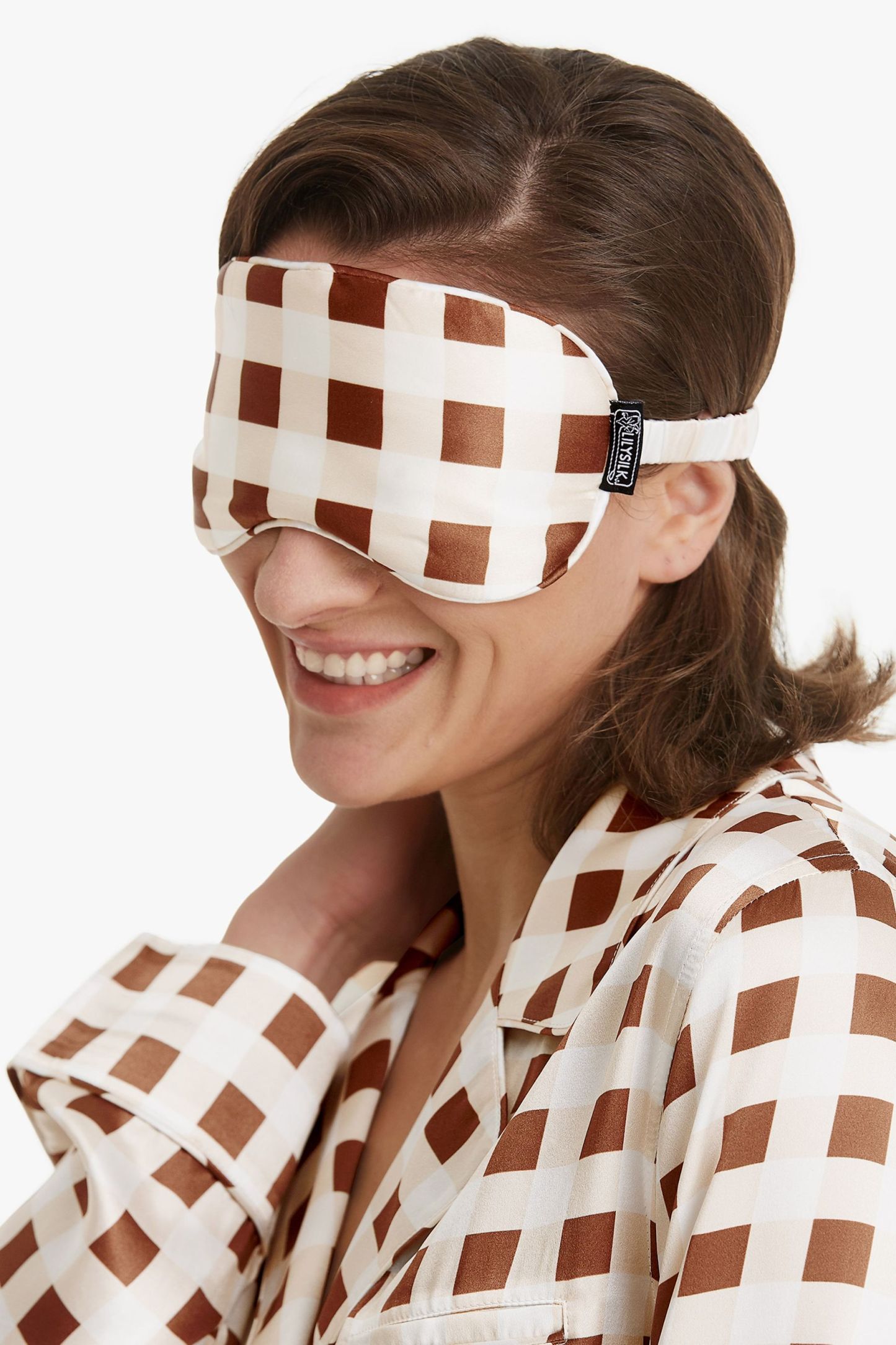 #color_Caramel Beige White Check