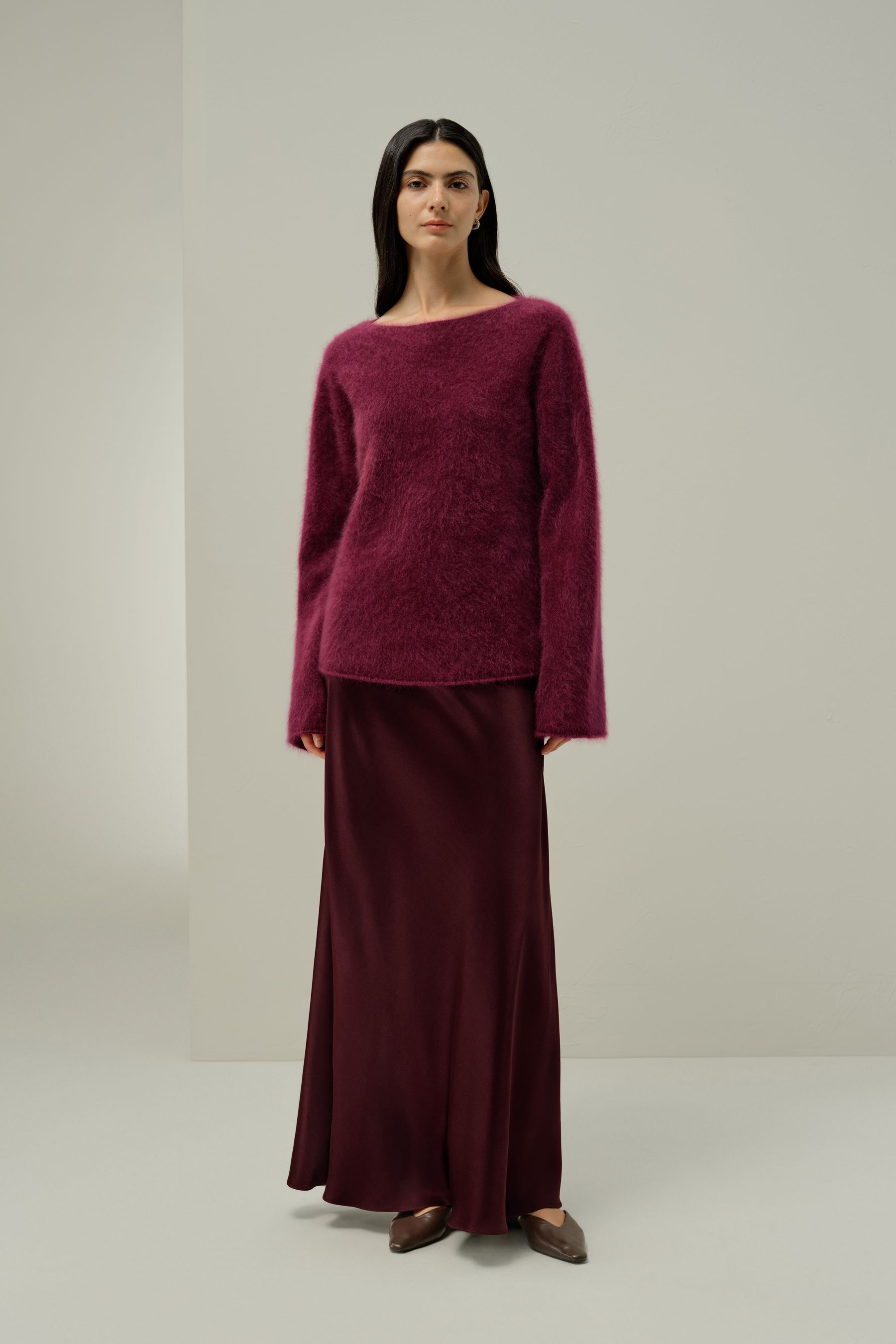 Boat-neck Brushed Cashmere Sweater