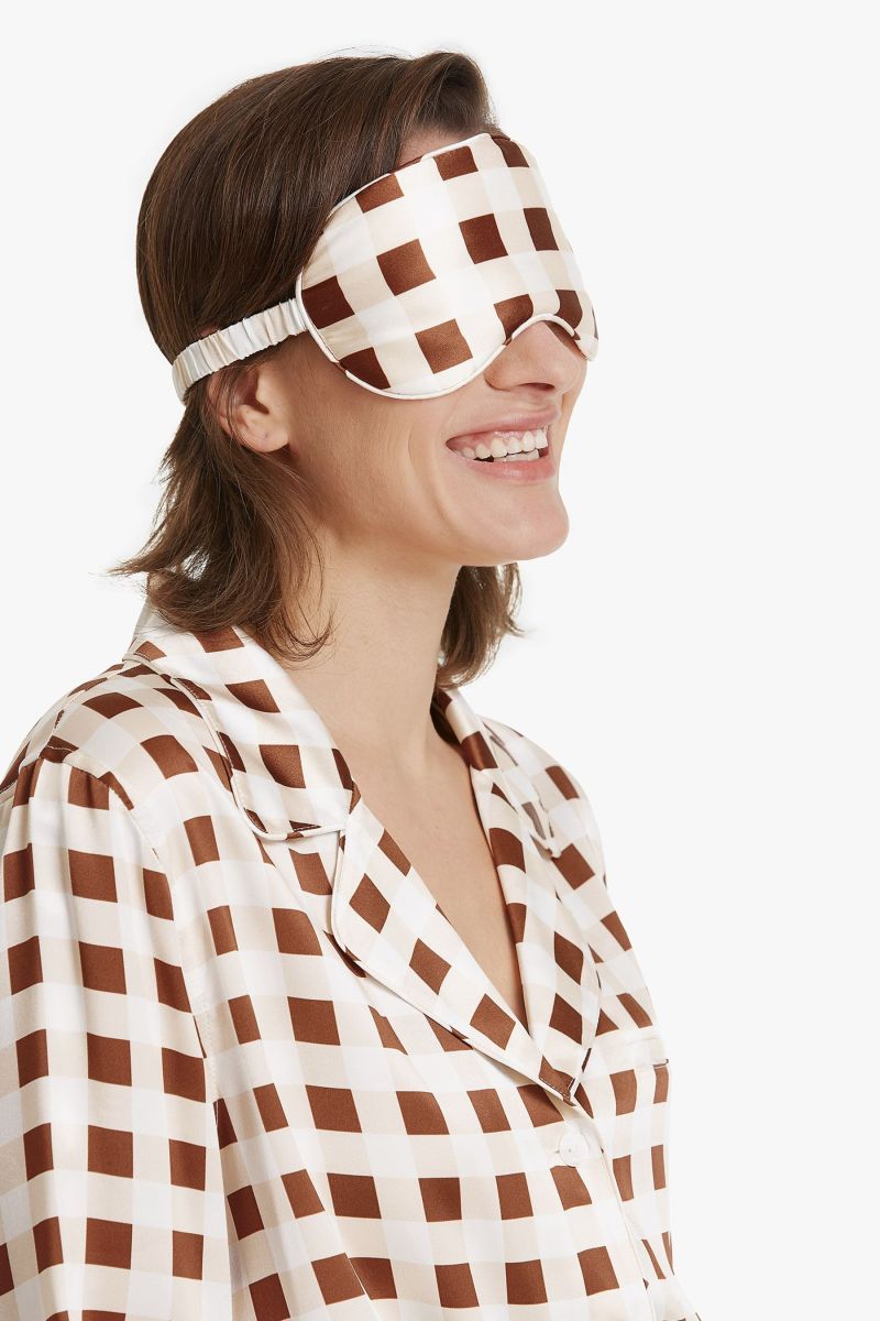 #color_Caramel Beige White Check