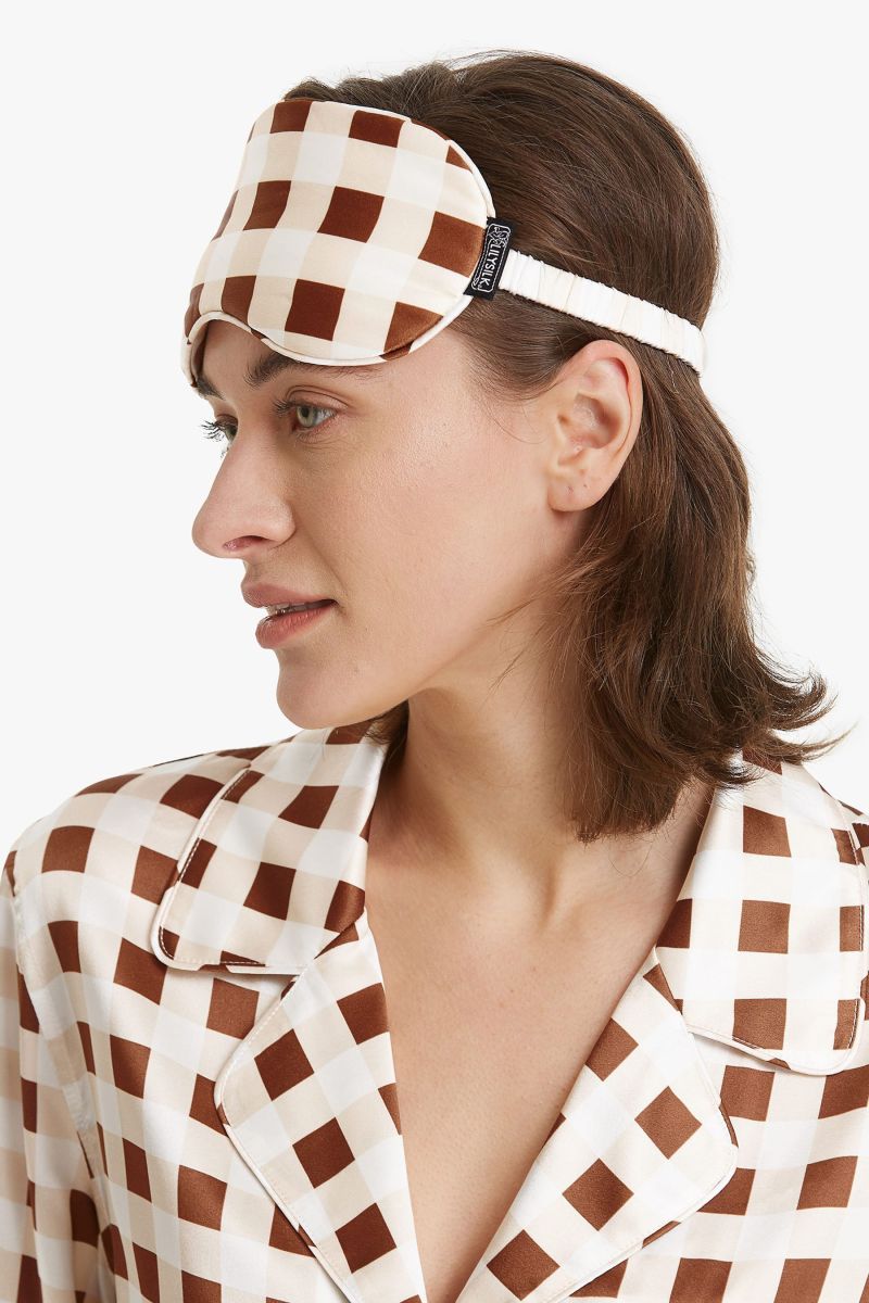 #color_Caramel Beige White Check