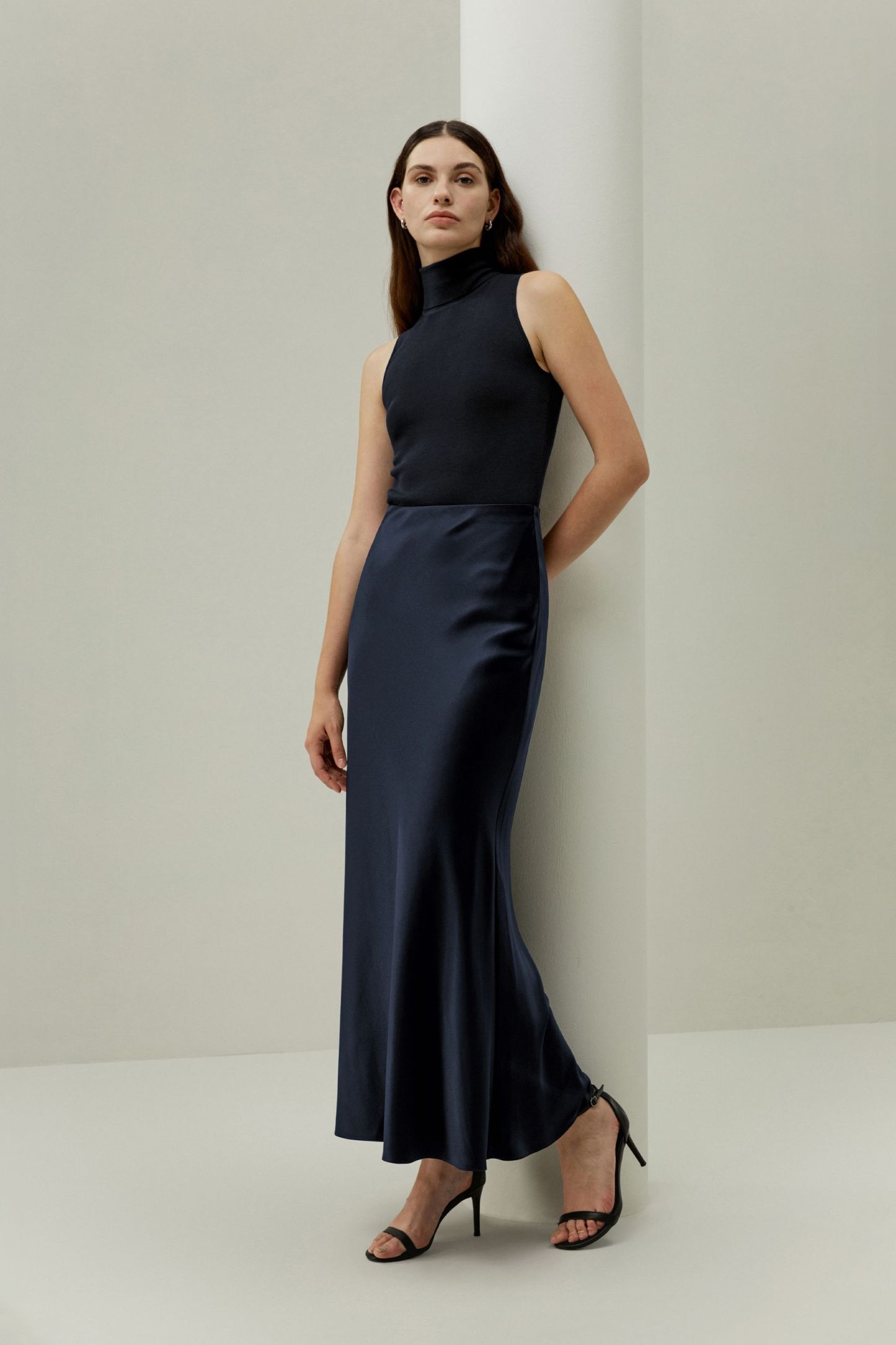 Double-Faced Silk Charmeuse Skirt