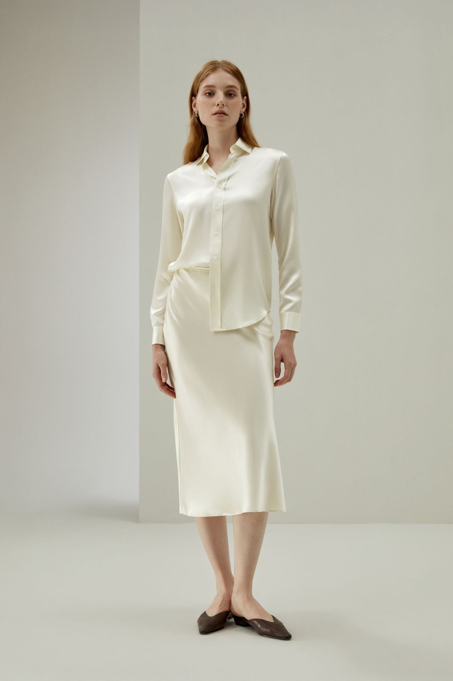 Minimalist Aesthetic Silk Poppy Skirt