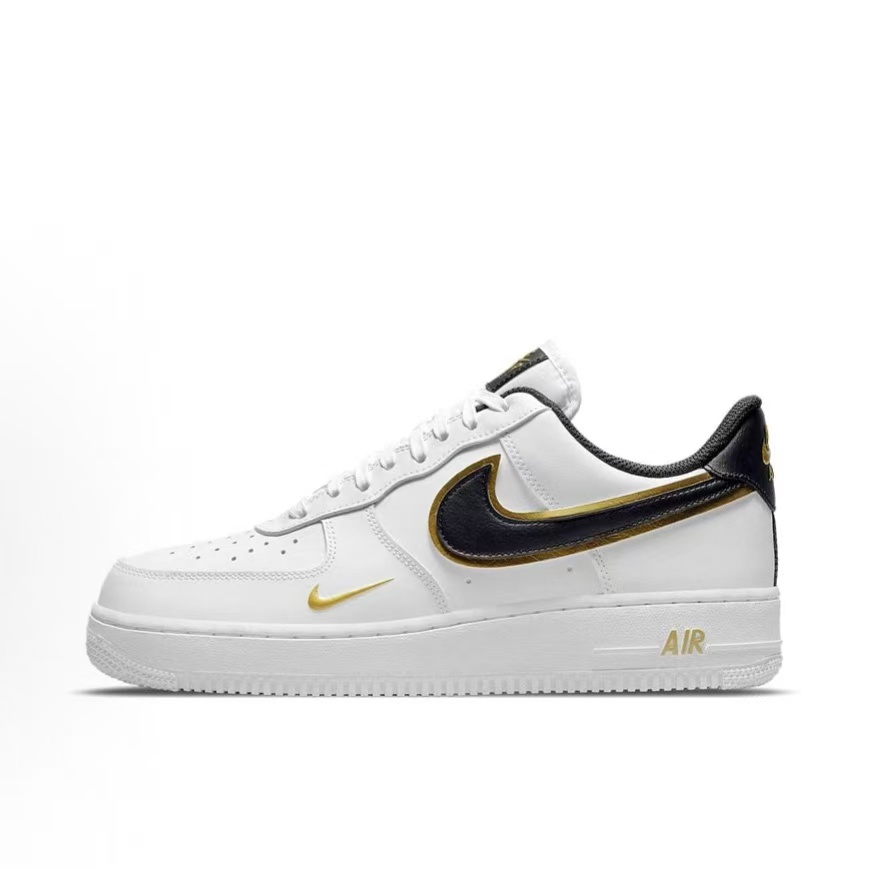 Nike Air Force 1 雙鈎 白黑金
