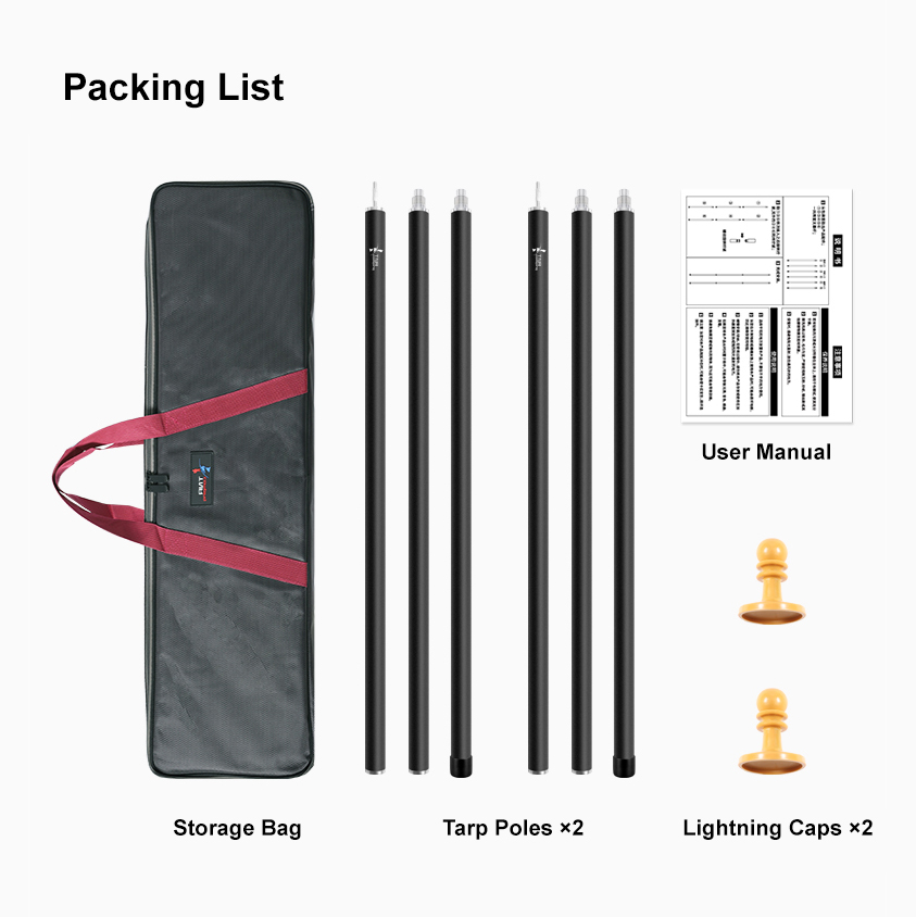 TNR CAMPING - 2.8 METER OP ALUMINIUM TARP POLE