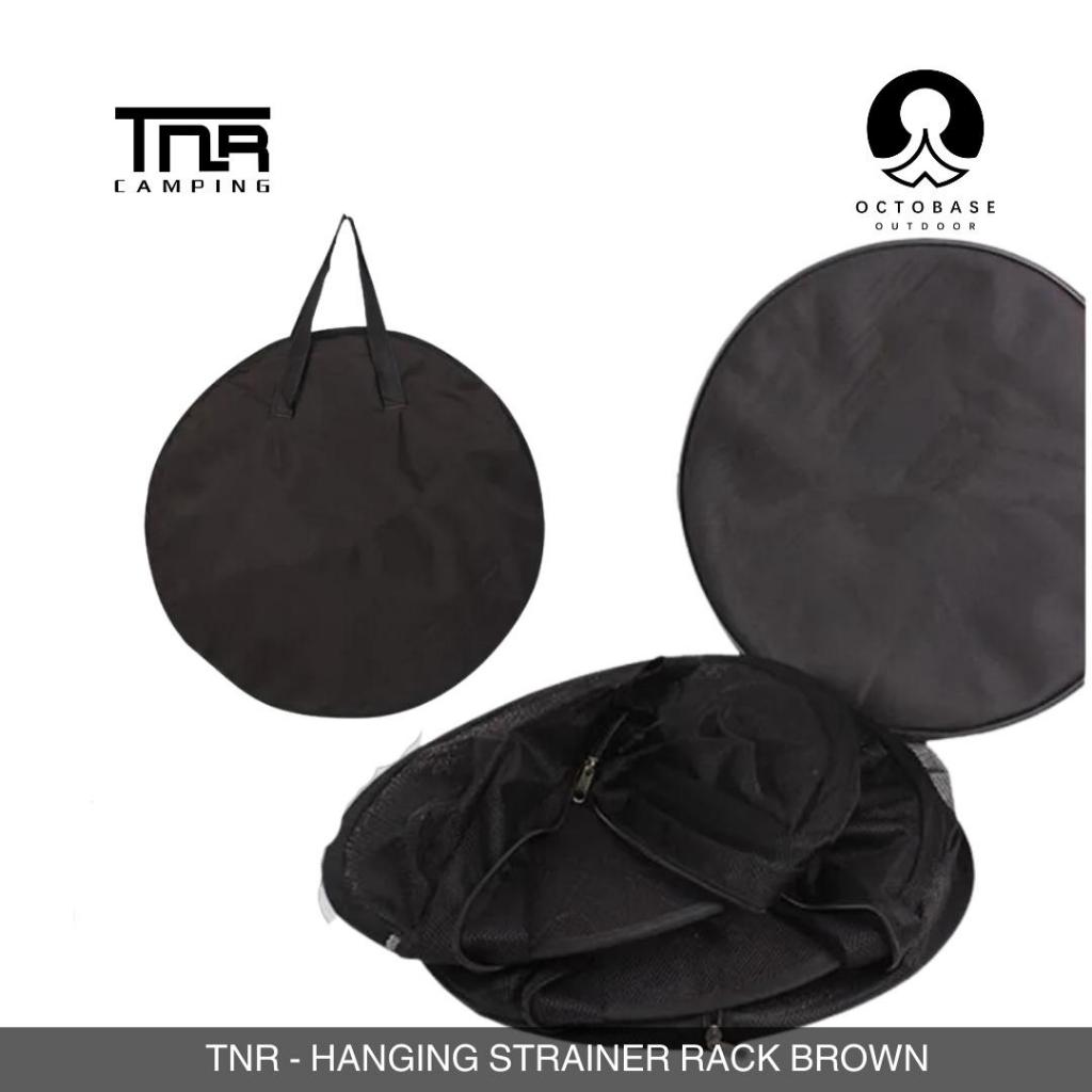TNR CAMPING - HANGING DRYER MESH NET STRAINER RACK BROWN LIGHTWEIGHT FOR CAMPING PICNIC OUTDOOR
