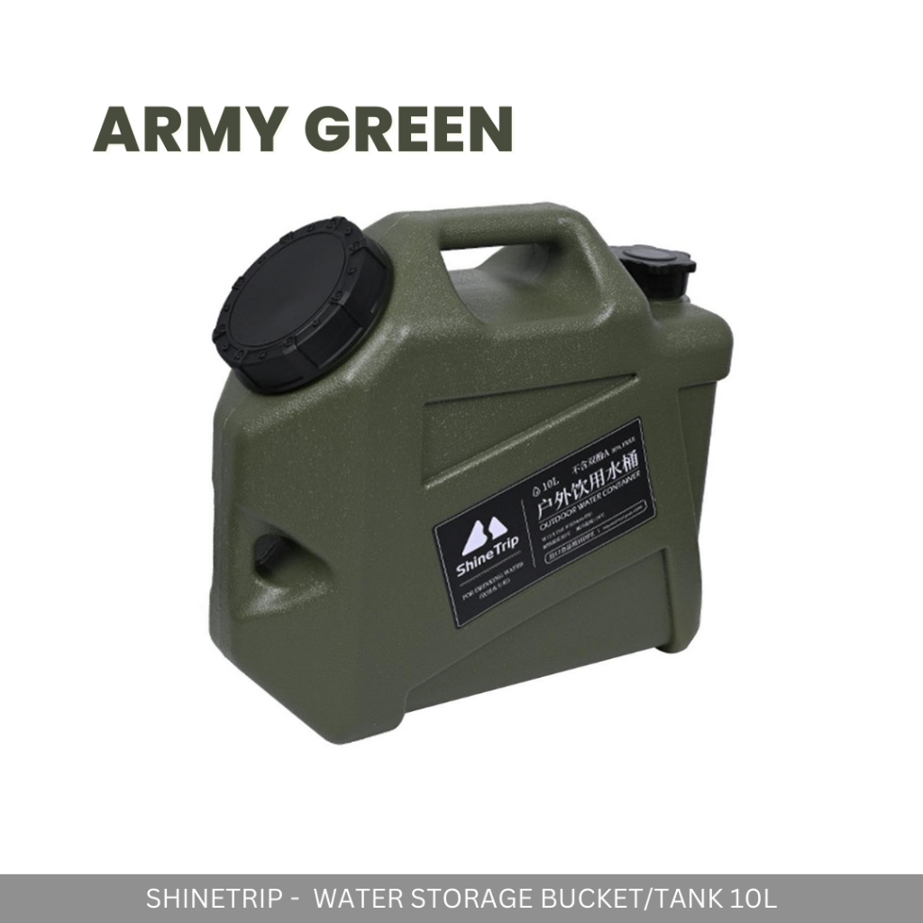 SHINETRIP - 10L / 15L OUTDOOR WATER STORAGE TANK WITH HANDLE FAUCET TONG AIR OUTDOOR CAMPING PICNIC