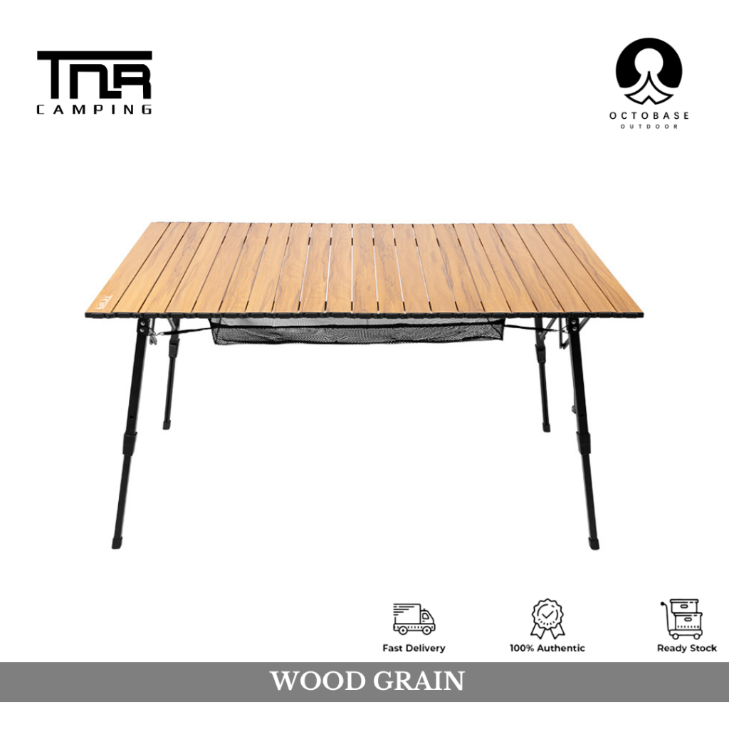 TNR CAMPING - ALUMINIUM EGG ROLL TABLE LIGHTWEIGHT ADJUSTABLE HEIGHT FOLDABLE TABLE OUTDOOR CAMPING HIKING PICNIC
