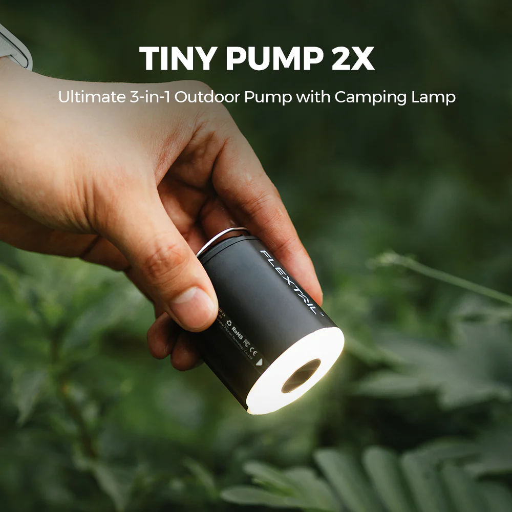 FLEXTAIL - TINY PUMP 2X 3-IN-1 OUTDOOR AIR PUMP WITH CAMPING LAMP WATERPROOF LONG LASTING