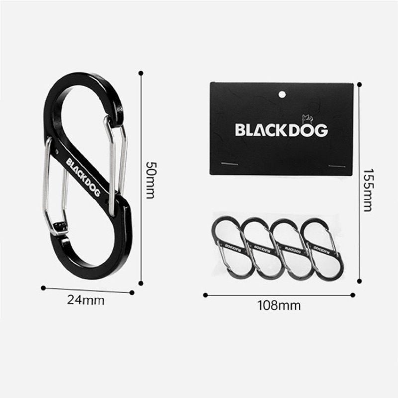 BLACKDOG Aluminium Alloy Double-Head Hook Carabiner (S-Type)