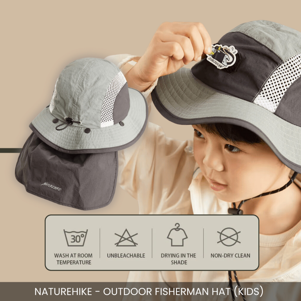 NATUREHIKE Fisherman's Hat With Mesh Sun Protection For Kid