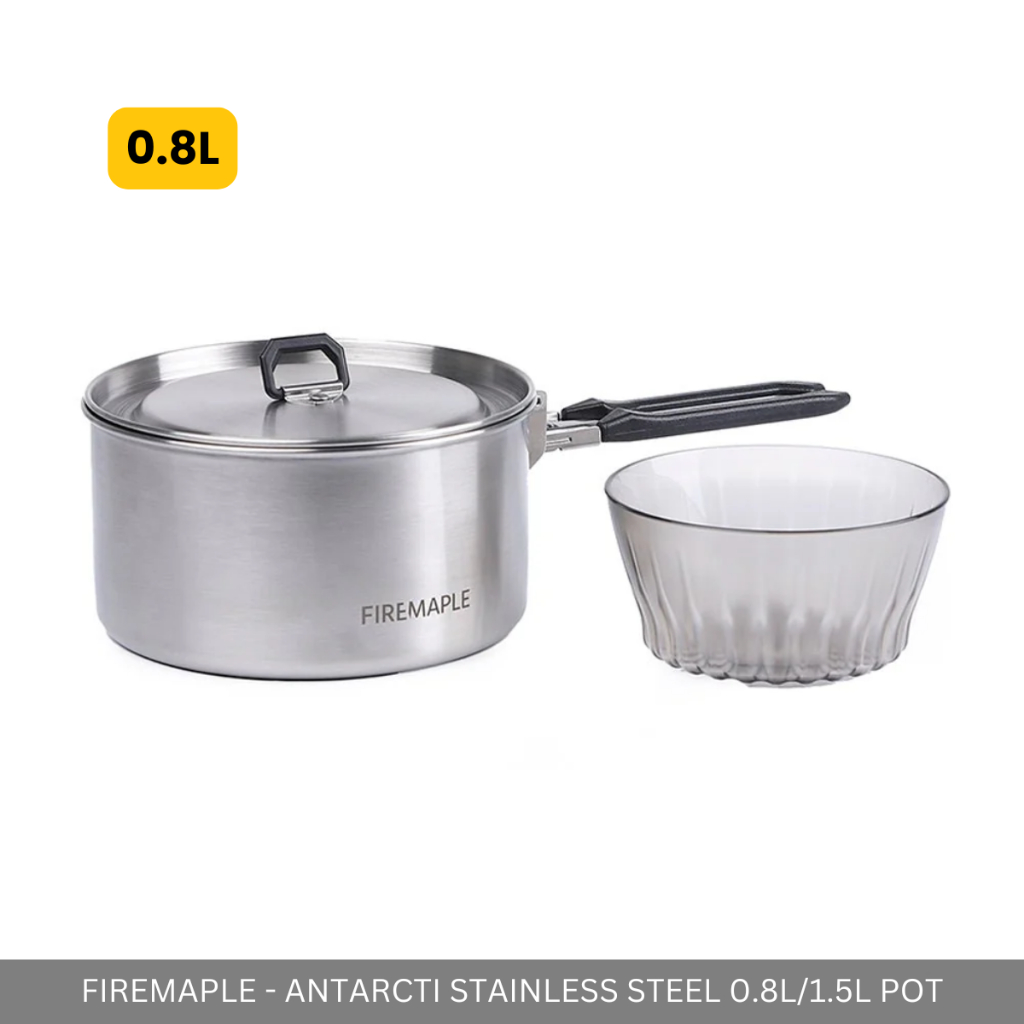 FIREMAPLE - ANTARCTI STAINLESS STEEL POT 1.5L / 0.8L  BPA-FREE COOKWARE HIKING PICNIC CAMPING