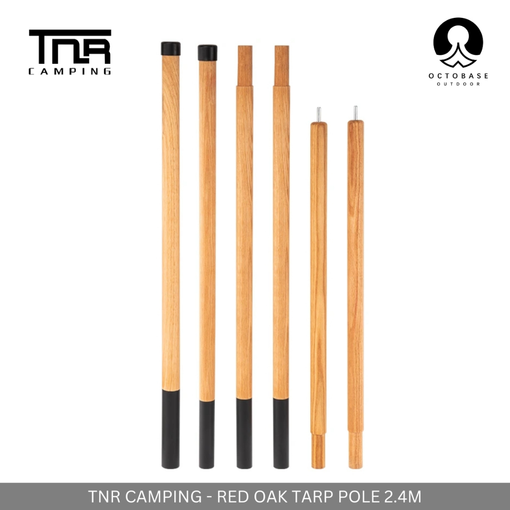 TNR CAMPING - RED OAK TARP POLE 2 PIECES FOR FLYSHEET OUTDOOR CAMPING PICNIC SURVIVAL