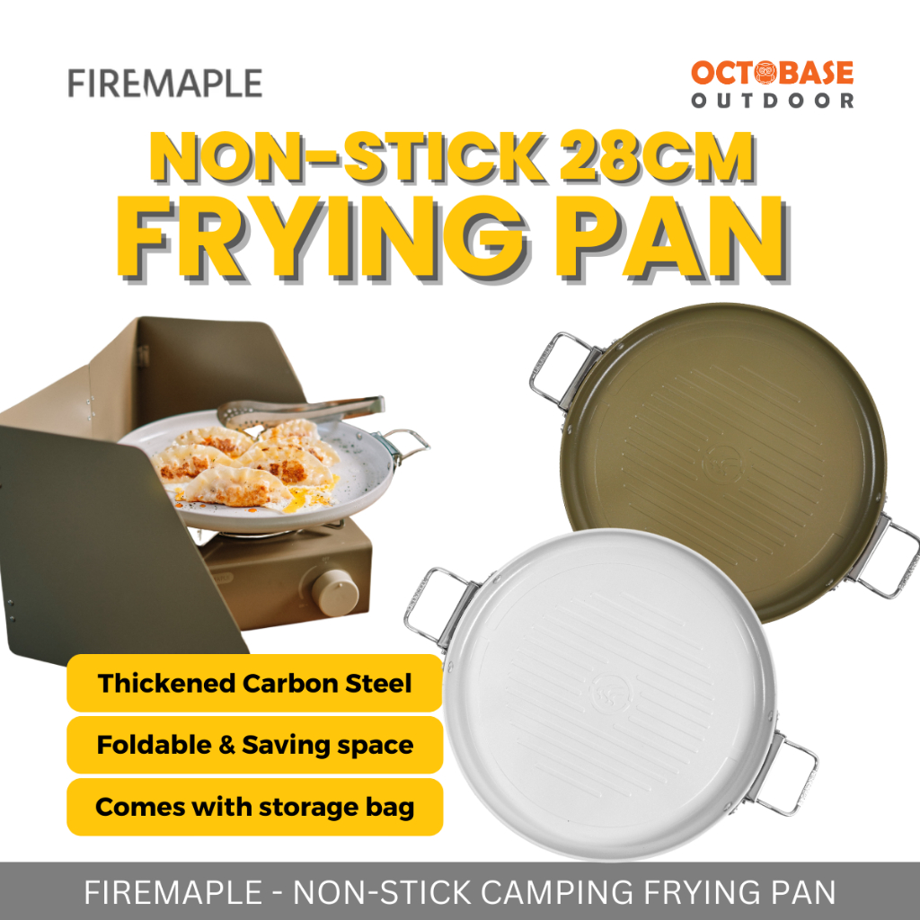 FIREMAPLE -  28CM CAMPING FRYING NON-STICK GRILL PAN FOR INDOOR OUTDOOR CAMP PICNIC