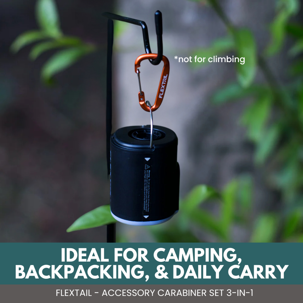 FLEXTAIL - 3IN1 ACCESSORY CARABINER SET MULTIFUNCTIONAL KEYCHAIN CLIP HOOK FOR OUTDOOR & TRAVEL