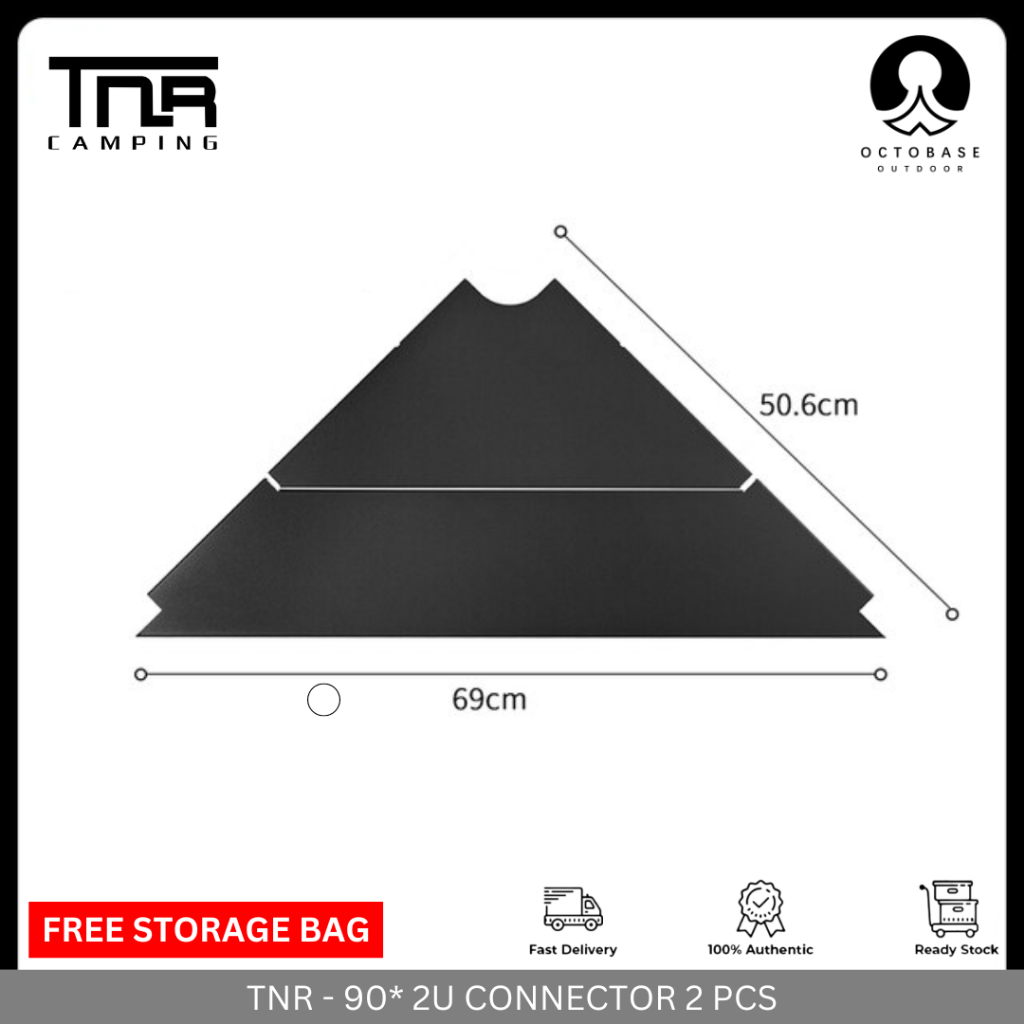 TNR CAMPING - ALUMINIUM COMBINATION MODULAR TABLE  LAMP POLE SIDE HANGER CONNECTOR BLACK LIGH