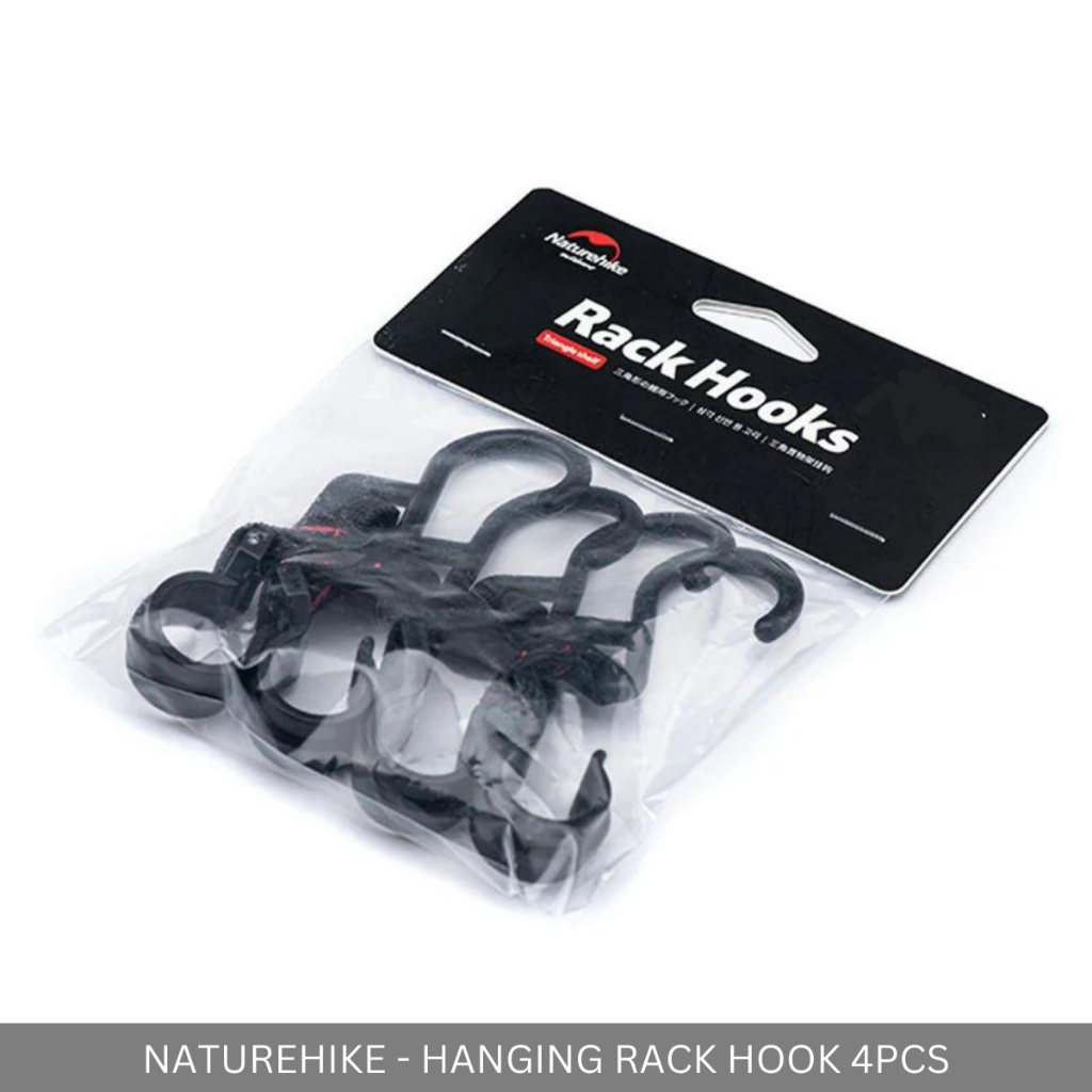 NATUREHIKE - MOVEABLE DETACHABLE 2-SHAPE HANGING RACK HOOK 4PCS FOR OUTDOOR CAMPING
