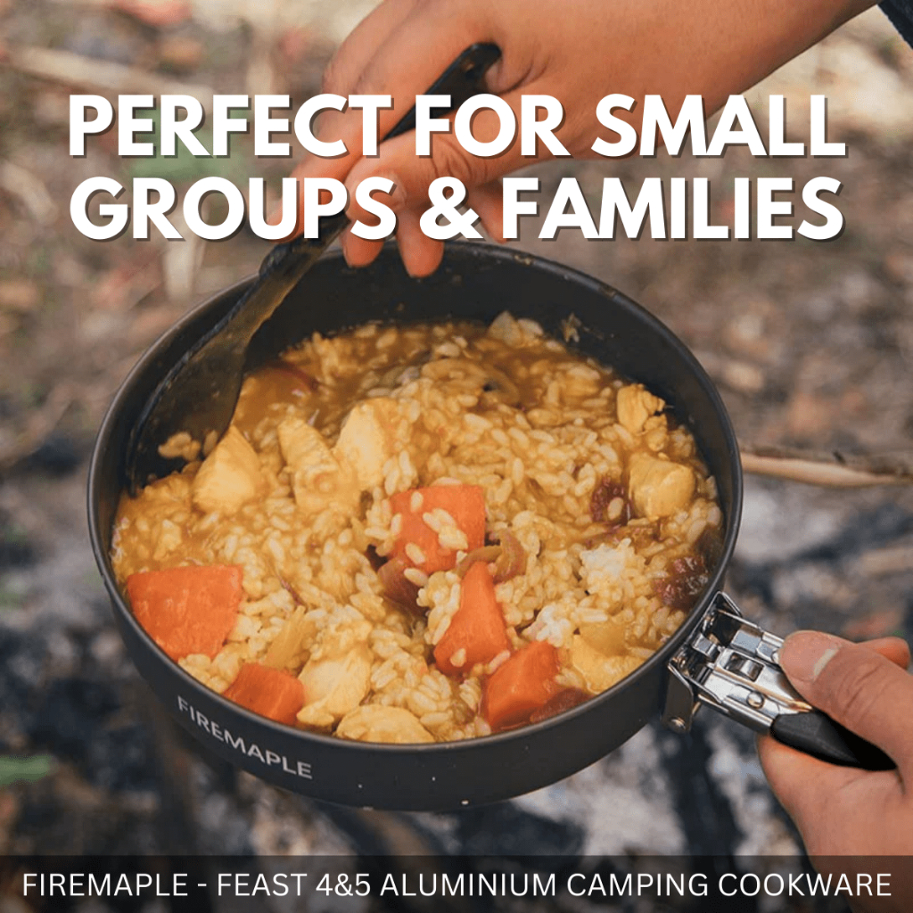 FIREMAPLE - CAMPING COOKING POT PAN KETTLE SET FEAST 4 FEAST 5 ALUMINIUM LIGHTWEIGHT COMPACT PICNIC