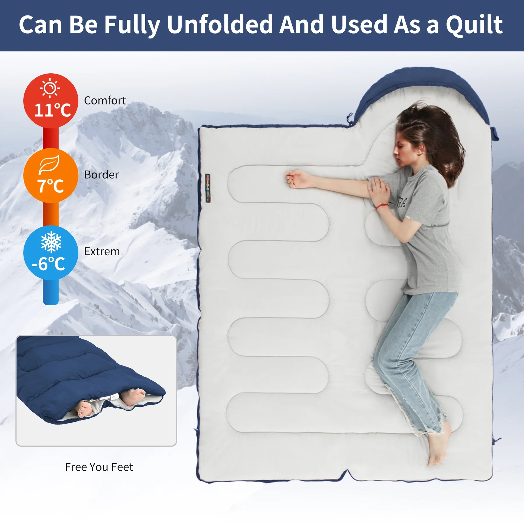 NATUREHIKE - Y150L ROUND BOTTOM ENVELOPE WITH HOOD SLEEPING BAG