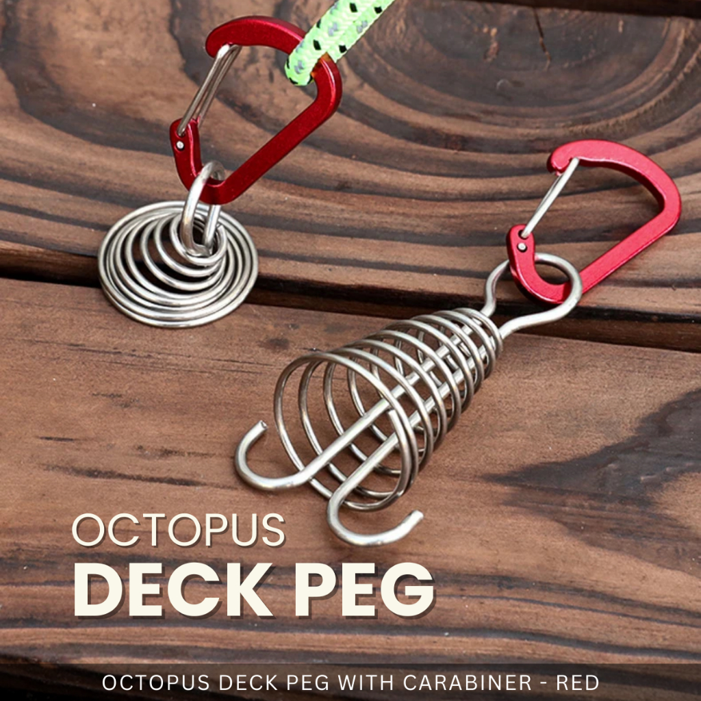 Owland octopus deck peg stainless steel carabiner spiral hook