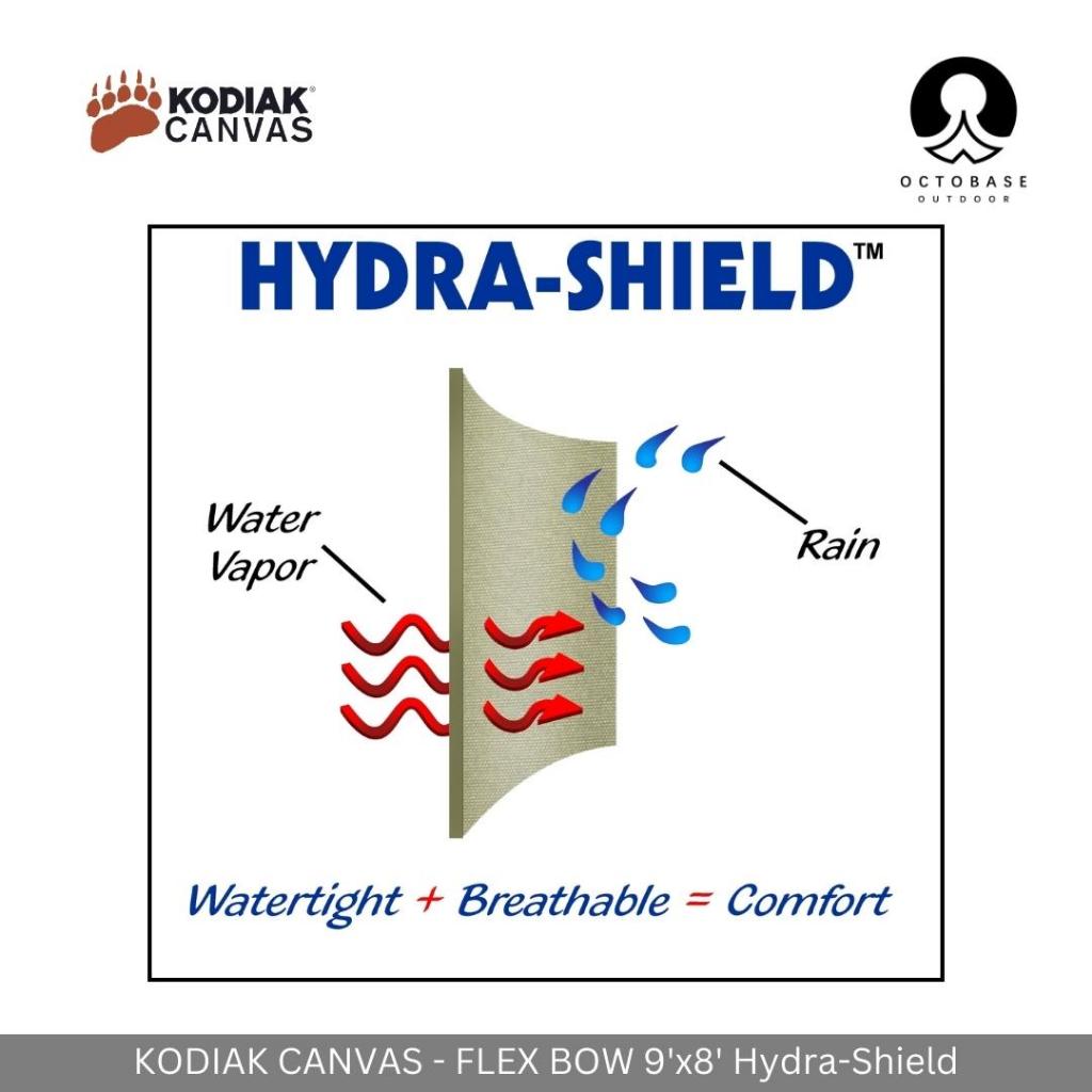 KODIAK CANVAS - FLEX-BOW 9'x8' CANVAS DELUXE CAMPING TENT HEAVY DUTY HYDRA-SHIELD 100% COTTON DUCK