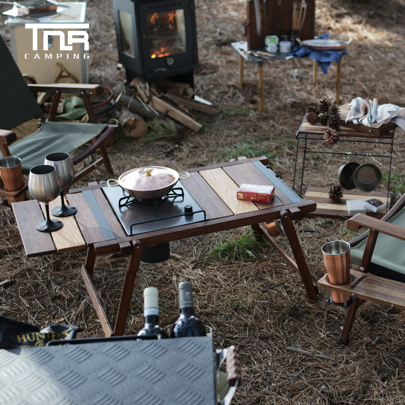 TNR CAMPING - EXTENSION IGT TABLE FOLDABLE TEAK WOOD TABLE