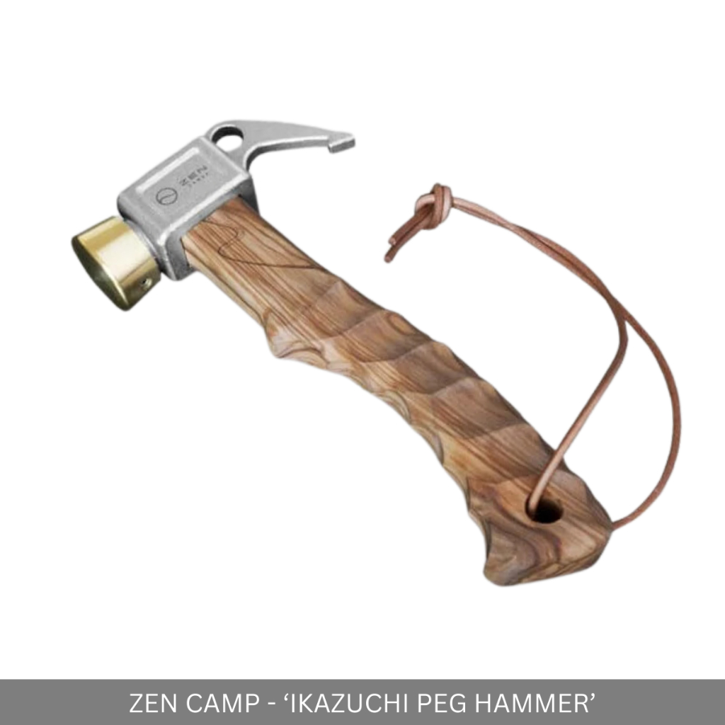ZEN CAMPS - CAMPING PEG HAMMER GRIP OLIVE WOODEN HANDLE FOR INDOOR OUTDOOR