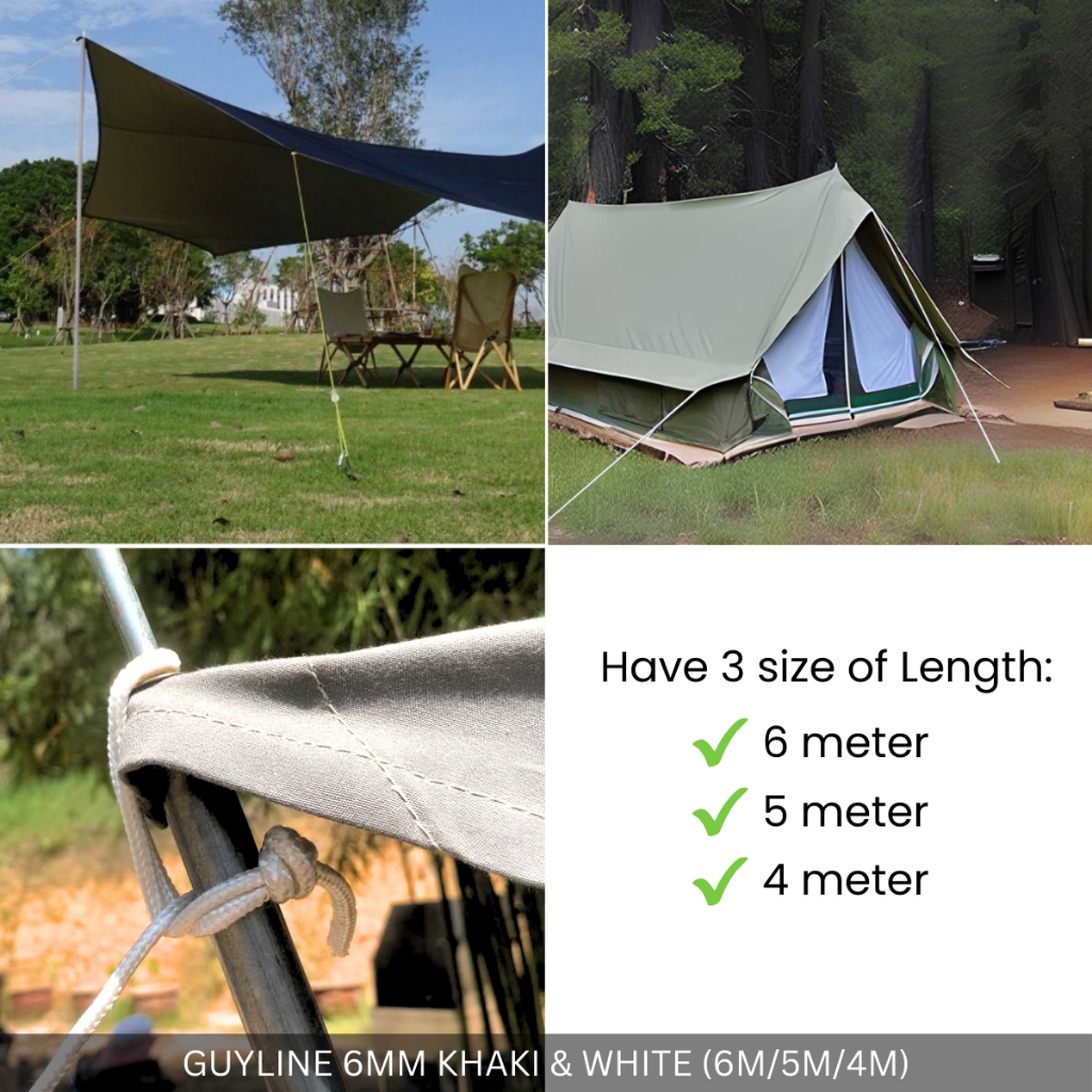 Owland 6 mm paracord guyline rope with triangle stopper