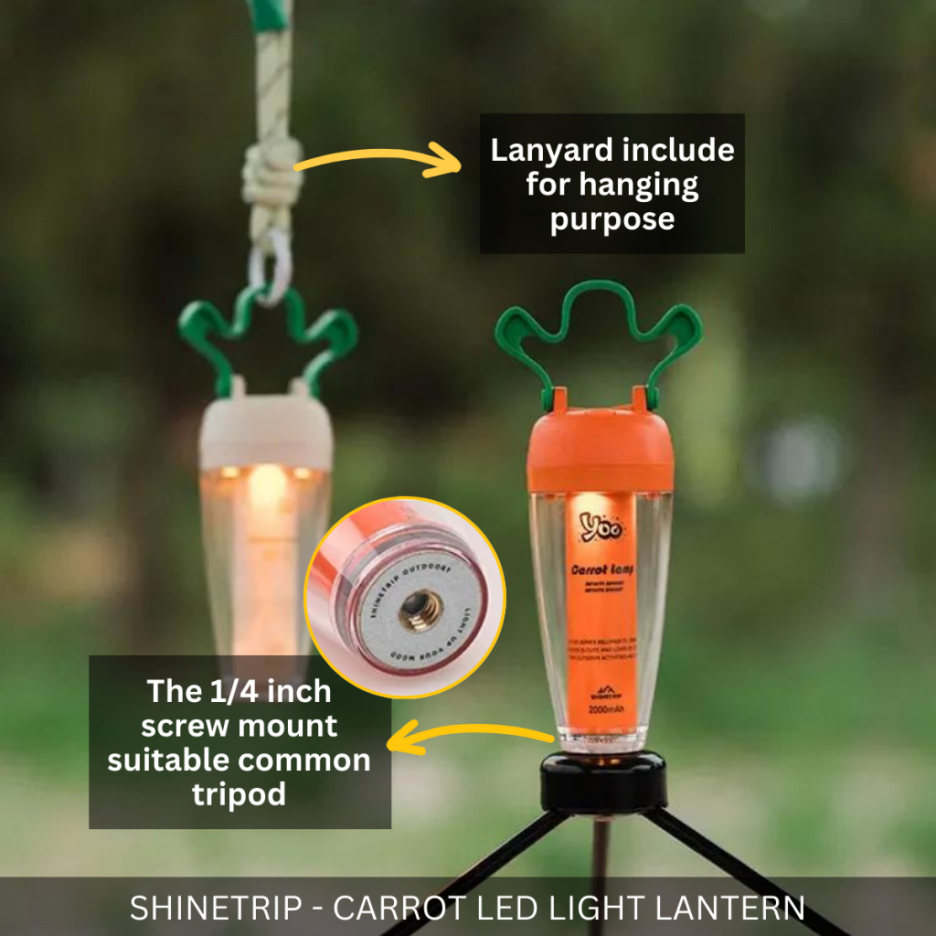 SHINETRIP - CARROT AMBIENT LIGHT 2000 mAh OUTDOOR HANGING CLIP LED LANTERN WITH MAGNET RADISH