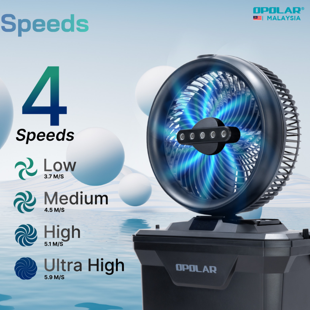 OPOLAR 11L Water Tank Oscillating & Rechargeable Mist Fan