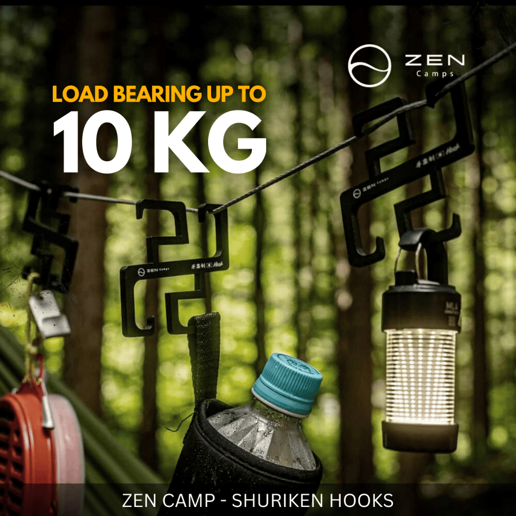 ZEN CAMPS - SHURIKEN NINJA HOOKS CARRY UP TO 10KG HANGING HOOK FOR OUTDOOR CAMPING HIKING SURVIVAL