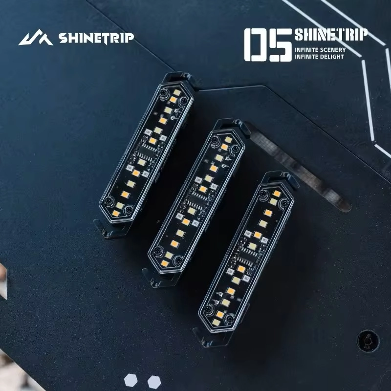 SHINETRIP 05 Series Wind Rope Warning Light attached to tent rope at night