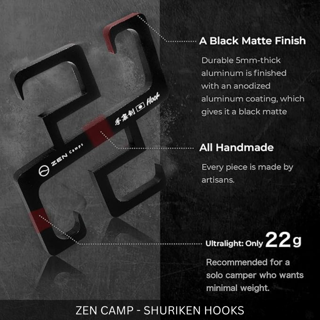 ZEN CAMPS - SHURIKEN NINJA HOOKS CARRY UP TO 10KG HANGING HOOK FOR OUTDOOR CAMPING HIKING SURVIVAL