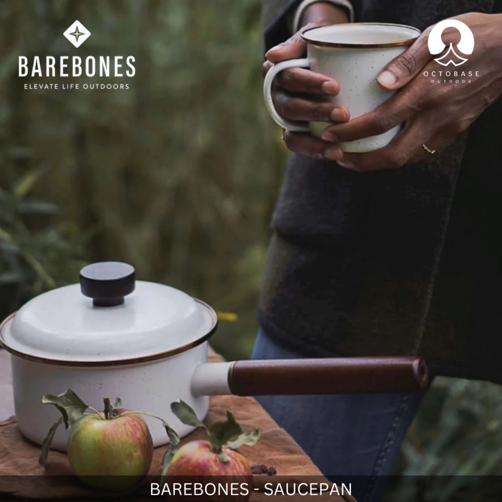 BAREBONES ENAMEL SAUCEPAN 