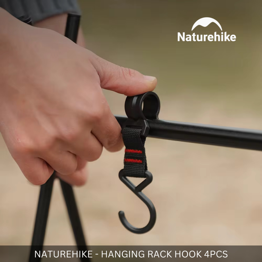 NATUREHIKE - MOVEABLE DETACHABLE 2-SHAPE HANGING RACK HOOK 4PCS FOR OUTDOOR CAMPING