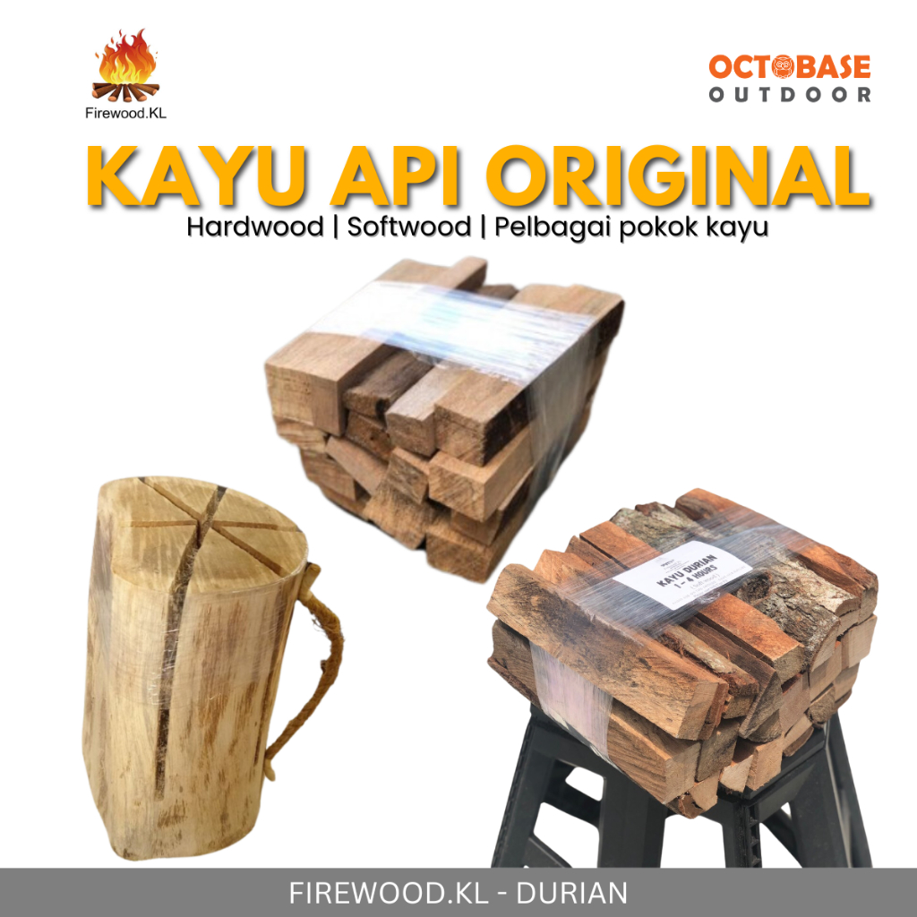 FIREWOOD KL- FIREWOOD HARDWOOD & SOFTWOOD KAYU API FOR BBQ GRILL BONFIRE OUTDOOR CAMPING PICNIC