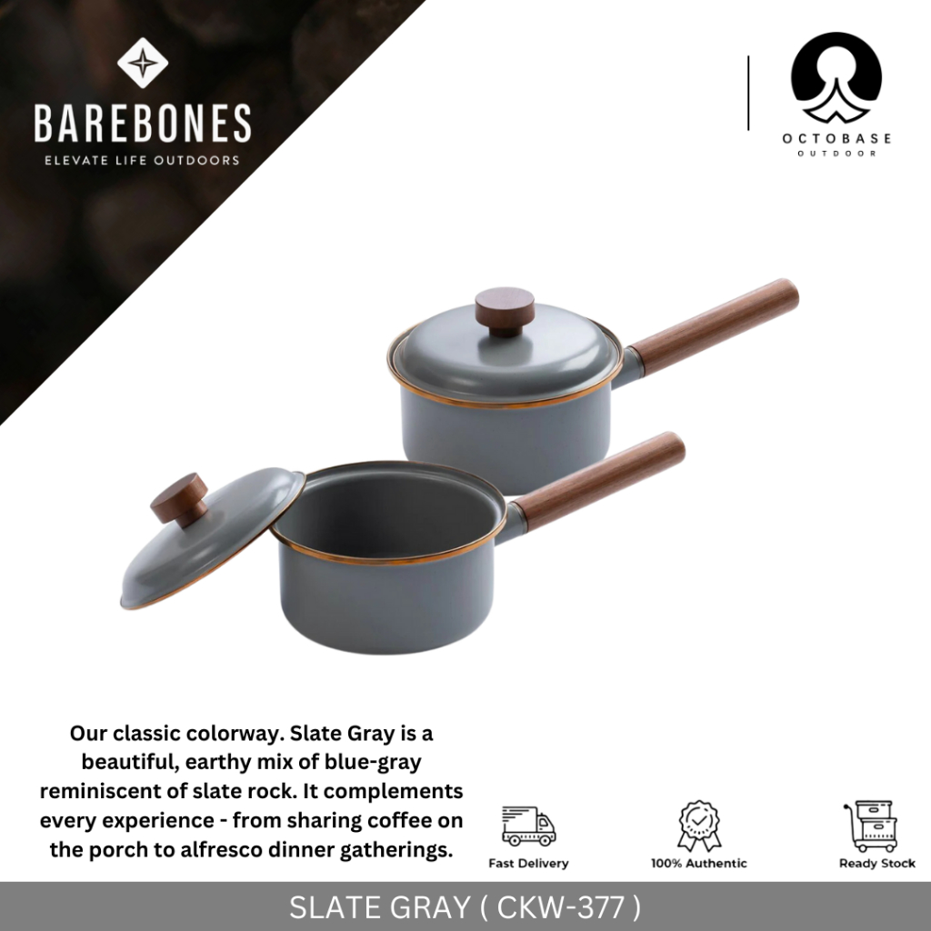 BAREBONES ENAMEL SAUCEPAN 