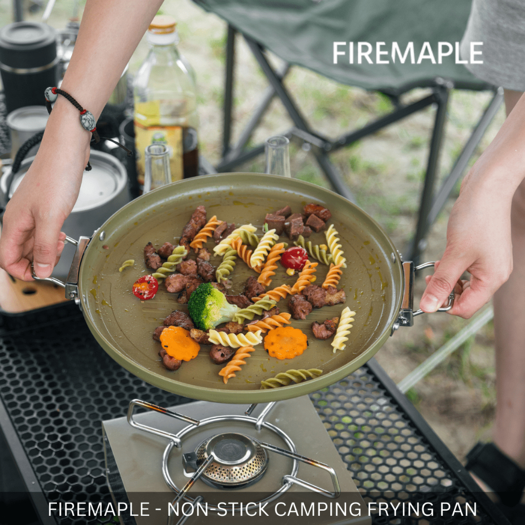 FIREMAPLE -  28CM CAMPING FRYING NON-STICK GRILL PAN FOR INDOOR OUTDOOR CAMP PICNIC