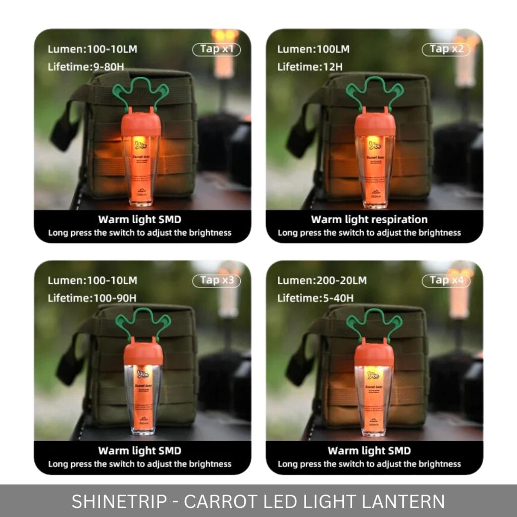 SHINETRIP - CARROT AMBIENT LIGHT 2000 mAh OUTDOOR HANGING CLIP LED LANTERN WITH MAGNET RADISH