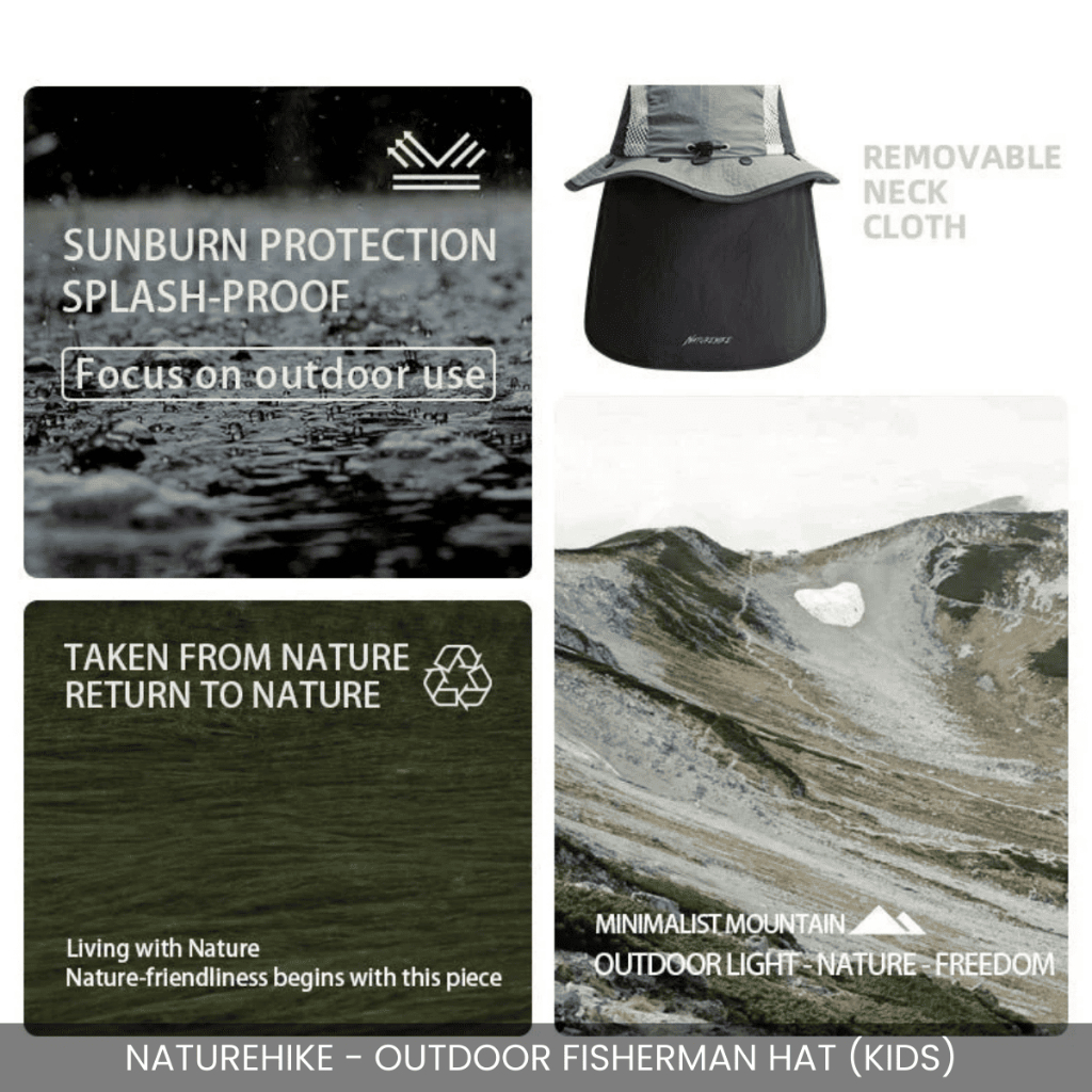 NATUREHIKE Fisherman's Hat With Mesh Sun Protection For Kid