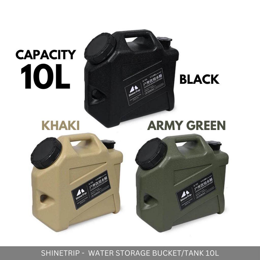 SHINETRIP - 10L / 15L OUTDOOR WATER STORAGE TANK WITH HANDLE FAUCET TONG AIR OUTDOOR CAMPING PICNIC