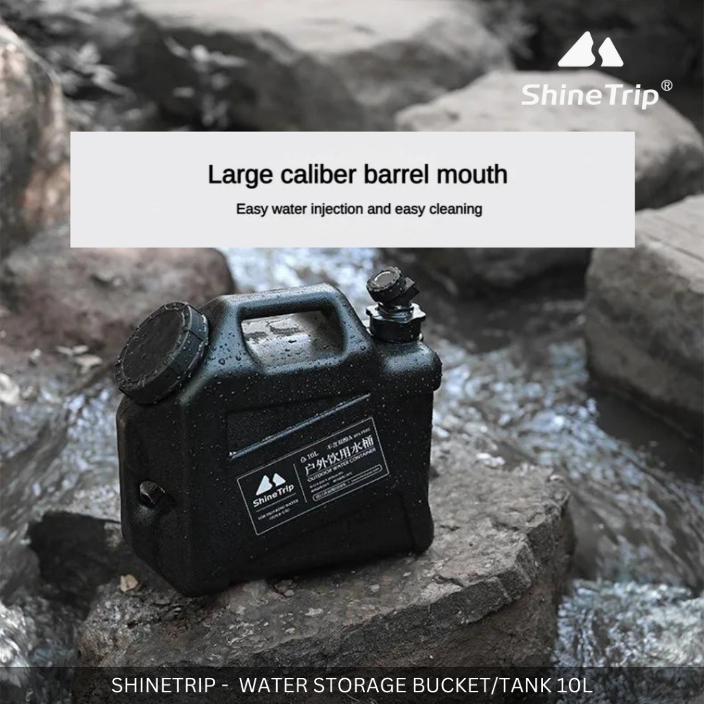 SHINETRIP - 10L / 15L OUTDOOR WATER STORAGE TANK WITH HANDLE FAUCET TONG AIR OUTDOOR CAMPING PICNIC
