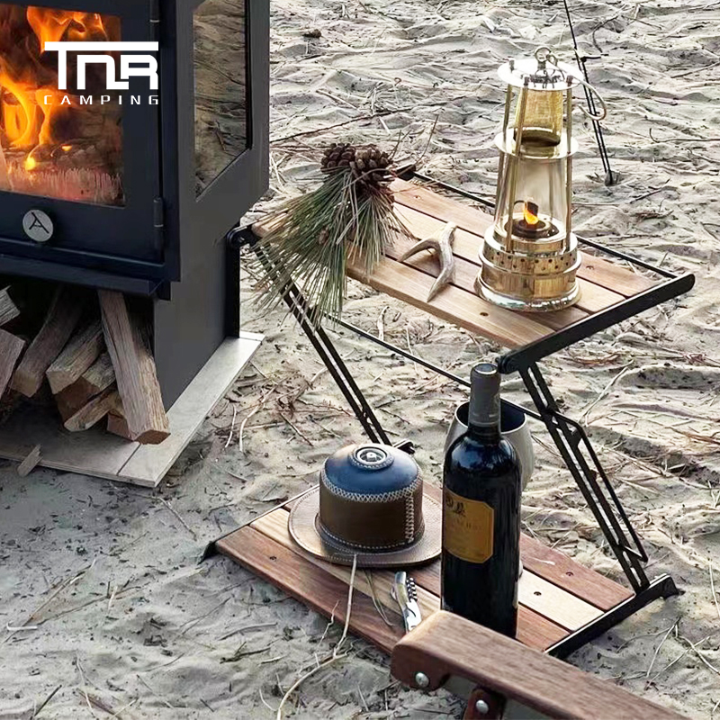 TNR CAMPING - 2-LAYER WOODEN SHELF SMALL FOR OUTDOOR CAMPING HIKING PICNIC SURVIVAL