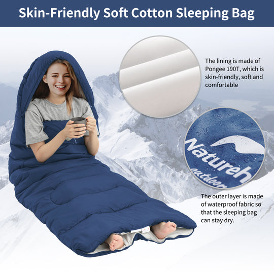 NATUREHIKE - Y150L ROUND BOTTOM ENVELOPE WITH HOOD SLEEPING BAG