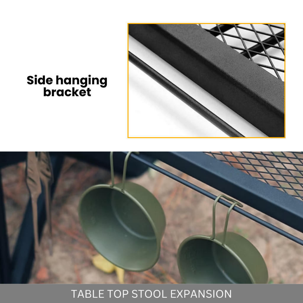 FOLDABLE EXPANSION TABLETOP MILITARY STYLE DIY MULTIFUNCTION MESH SIDE HANGING TABLE CAMPING OUTDOOR