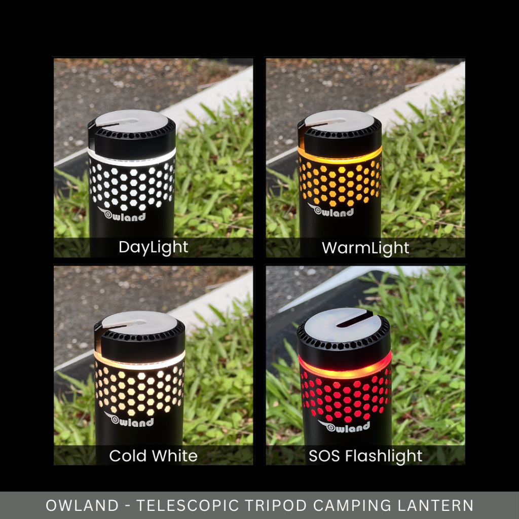 OWLAND -  TELESCOPIC TRIPOD CAMPING LANTERN FREE HARDCASING 10000MAH OUTDOOR INDOOR HIKING PICNIC