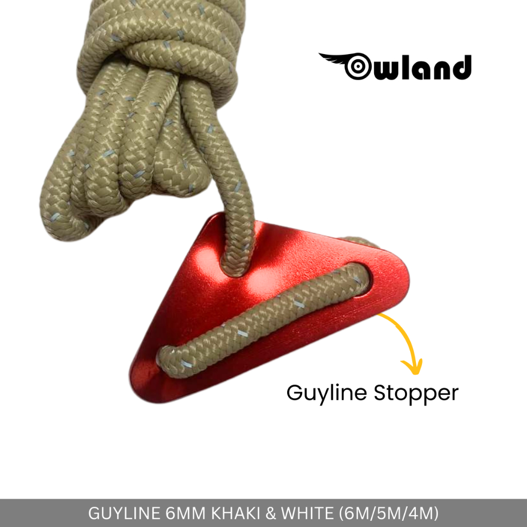 Owland 6 mm paracord guyline rope with triangle stopper